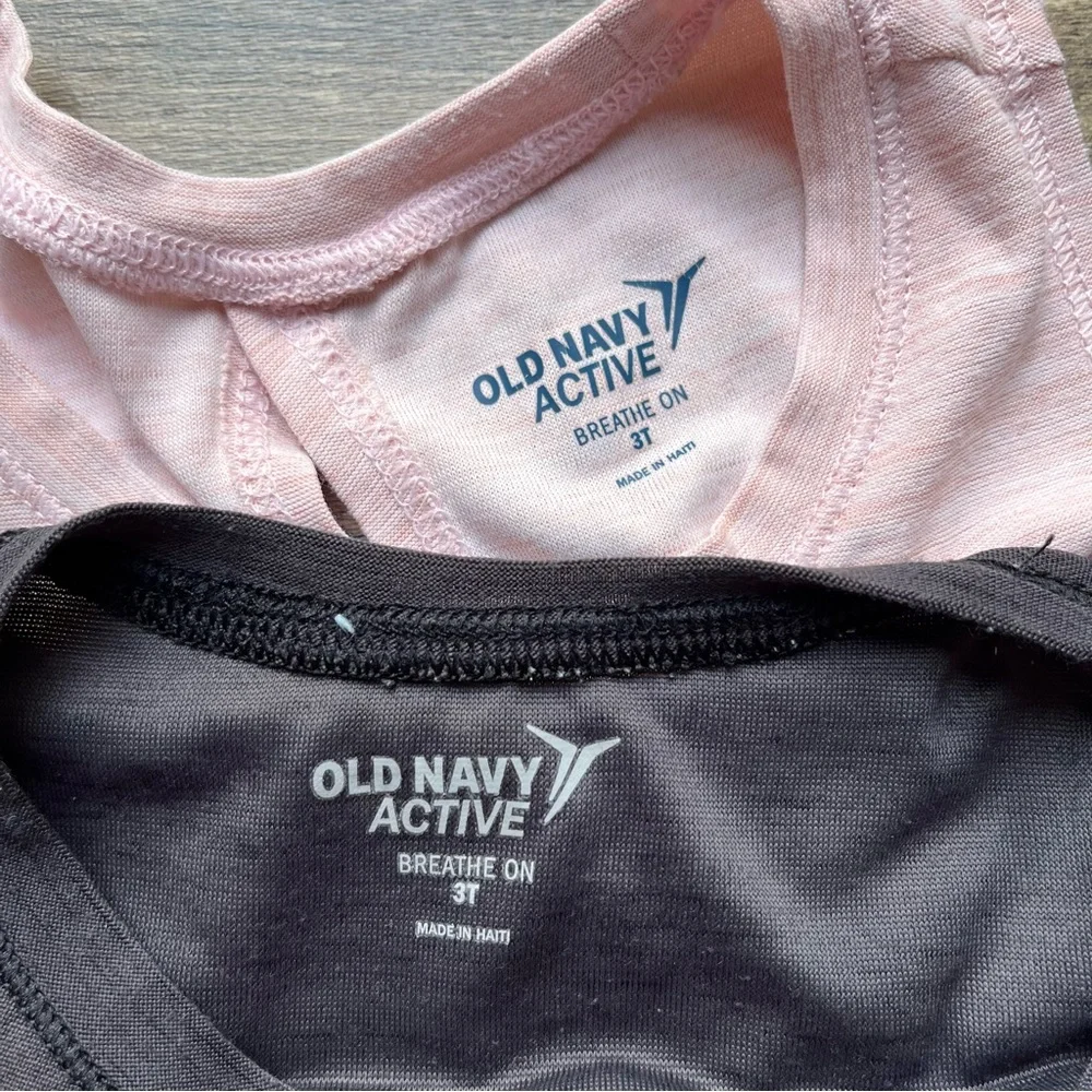 Old Navy Active Two Dry-fit Tank Tops Pink and Black 3T